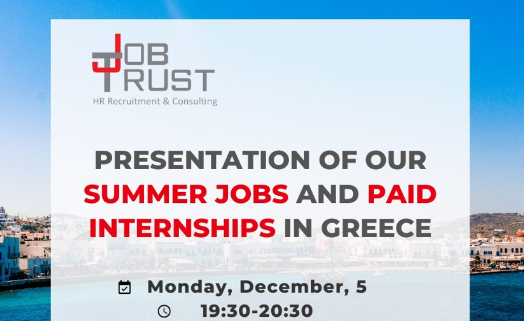 Summer Opportunities in Greece with JobTrust