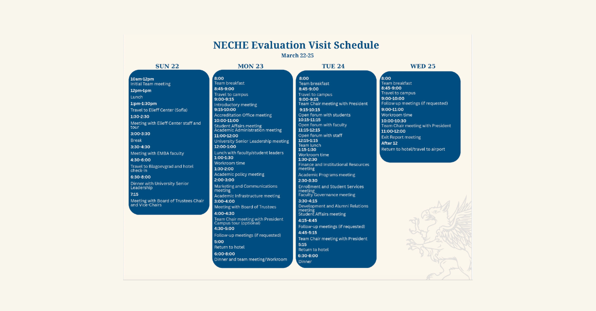 NECHE Evaluation Visit at AUBG