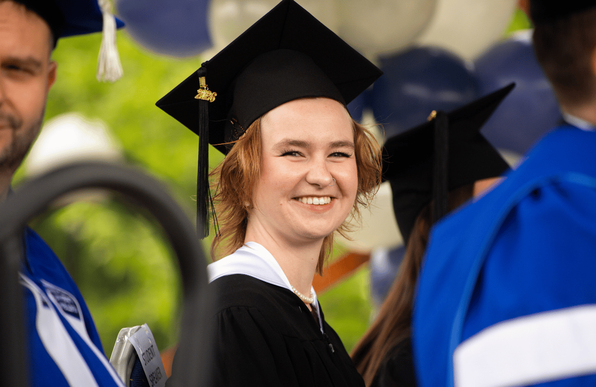 Aleksandra Krasnova ('26) at AUBG Commencement 2026