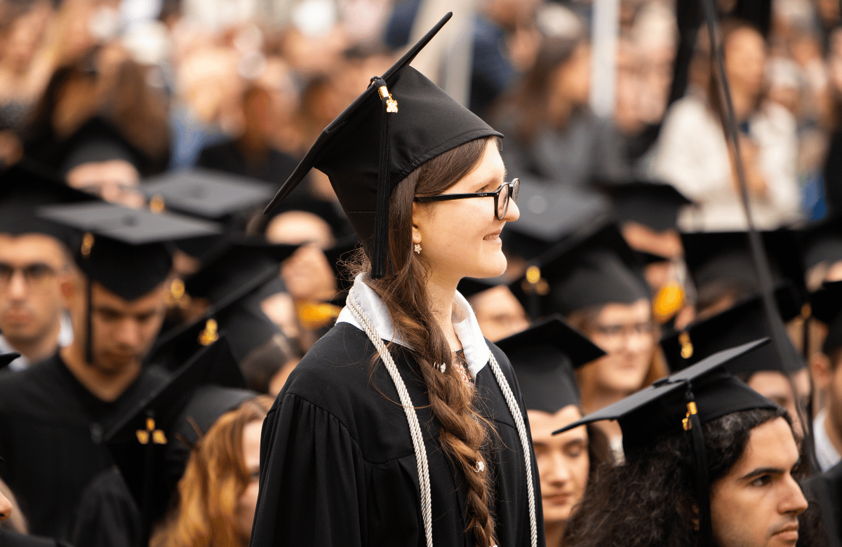 Gabriela Stanimirova ('26) at AUBG Commencement 2026