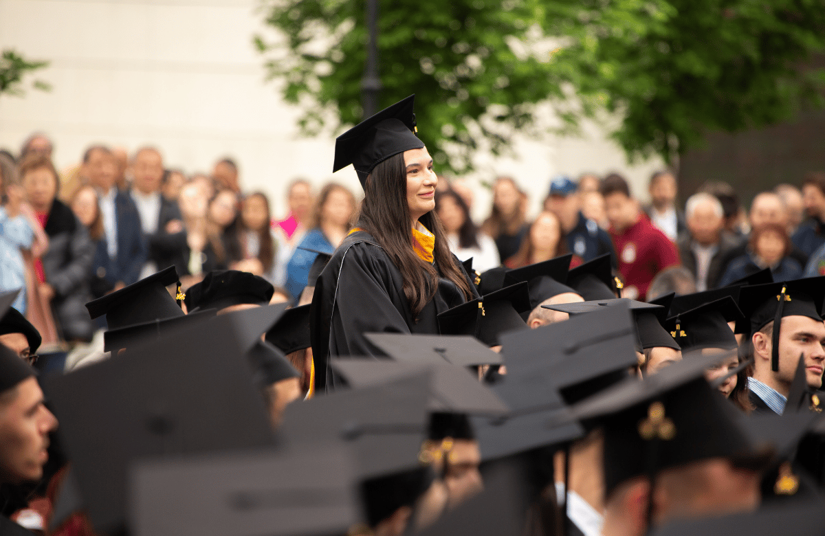 Irina Stoyanova (EMBA '26) at AUBG Commencement 2026