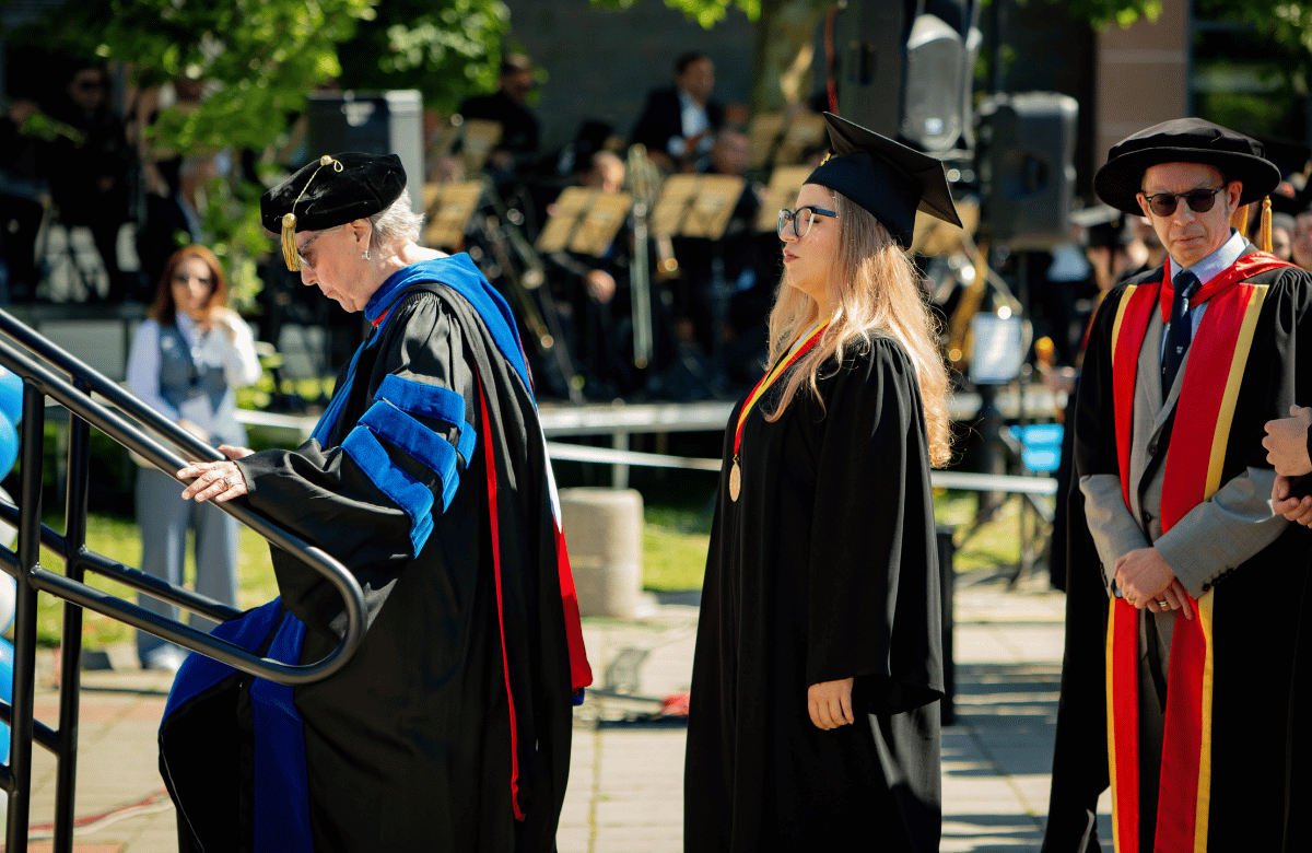 Lilia Petrova ('25) at AUBG Commencement