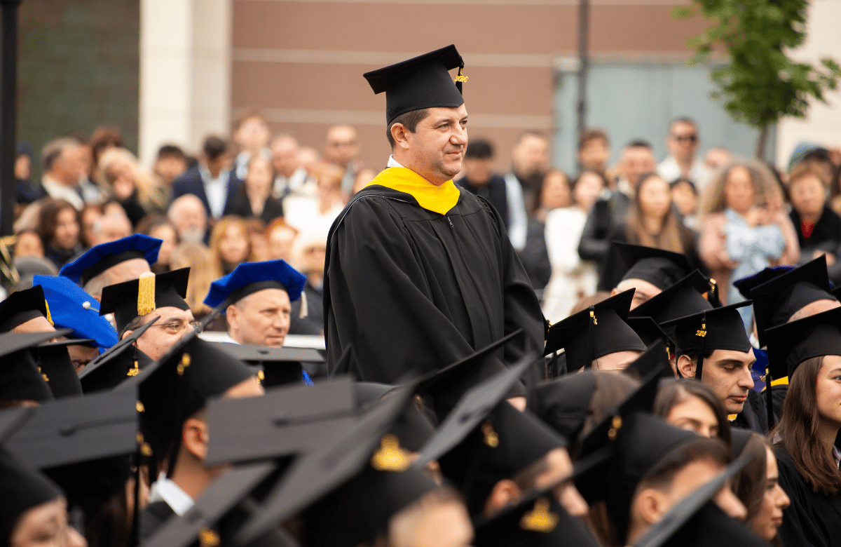 Svilen Stanchev (EMBA '26) at AUBG Commencement 2026