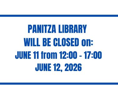 Panitza Library will be closed on:  June 11 from 12:00 – 17:00 and June 12, 2026 featured image